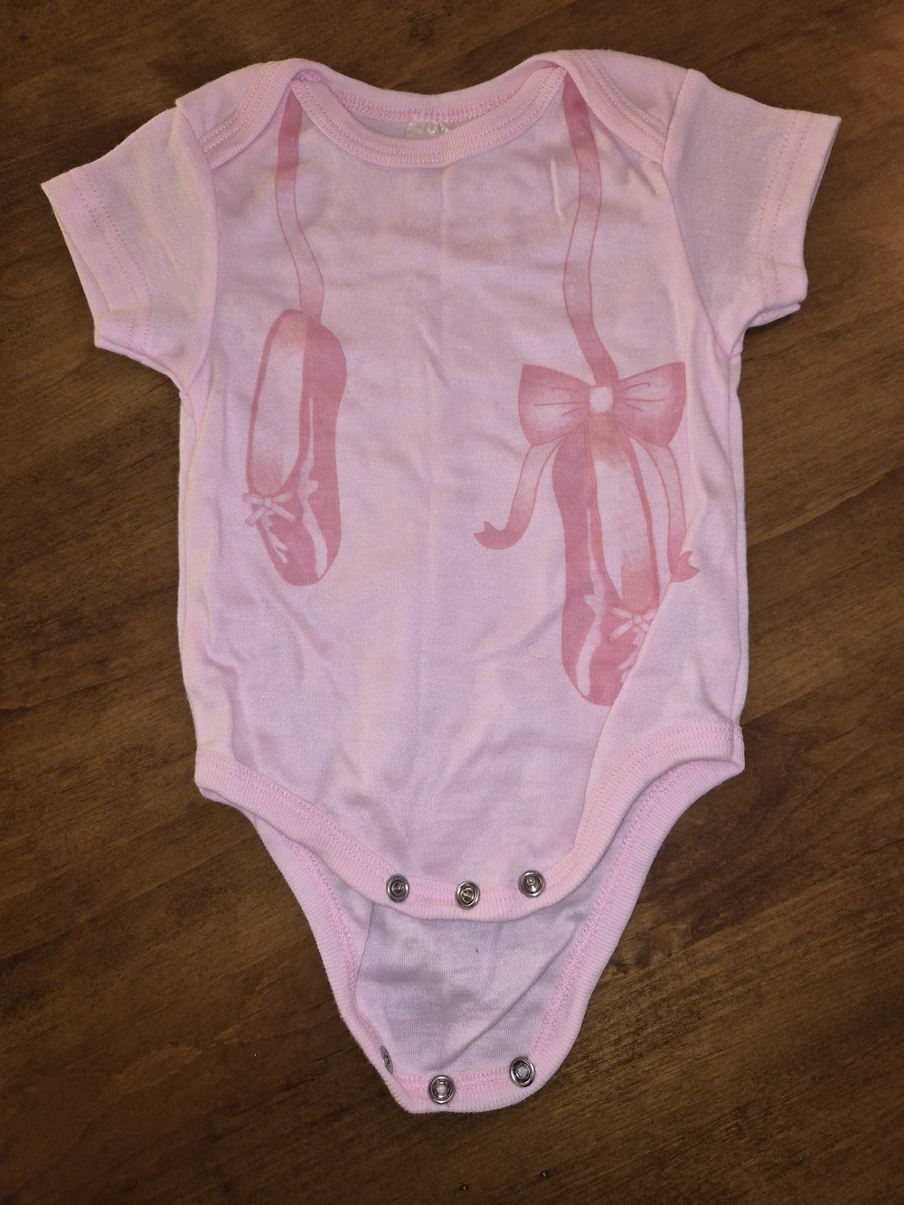 Nwot Mon Cheri Light Pink Ballet Shoes Baby One-Piece Onesie Bodysuit 3-6 months
